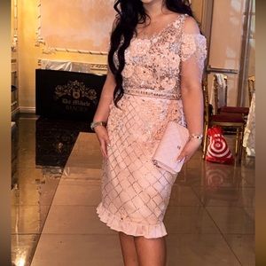 Blush pink midi dress